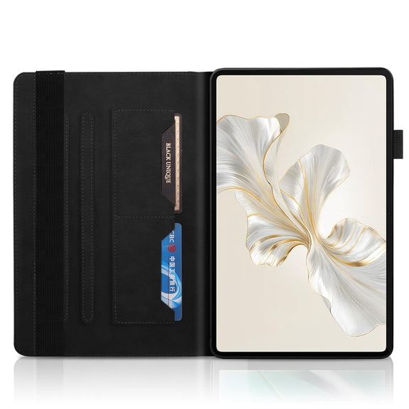 For Honor Pad 9 Tree Life Series Embossed Leather Tablet Case(Black)
