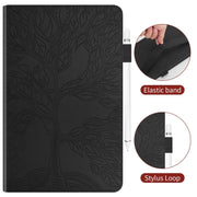 For Honor Pad 9 Tree Life Series Embossed Leather Tablet Case(Black)