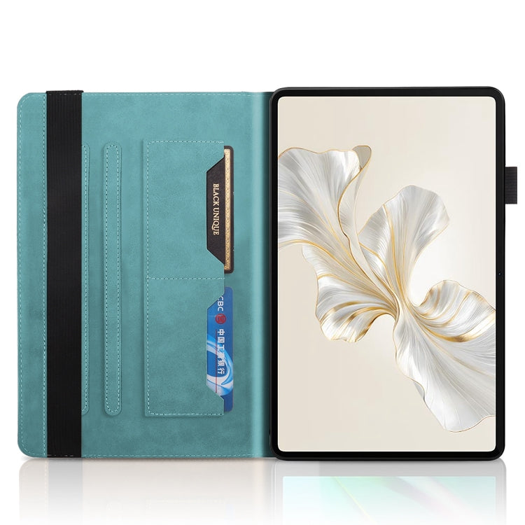 For Honor Pad 9 Tree Life Series Embossed Leather Tablet Case(Lake Blue)