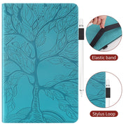 For Honor Pad 9 Tree Life Series Embossed Leather Tablet Case(Lake Blue)