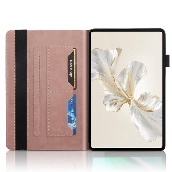 For Honor Pad 9 Tree Life Series Embossed Leather Tablet Case(Rose Gold)