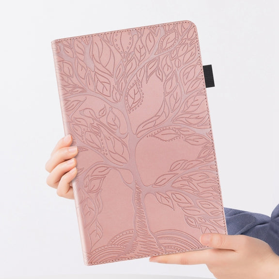 For Honor Pad 9 Tree Life Series Embossed Leather Tablet Case(Rose Gold)