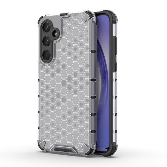 For Samsung Galaxy A35 5G Shockproof Honeycomb PC + TPU Protective Phone Case(White)