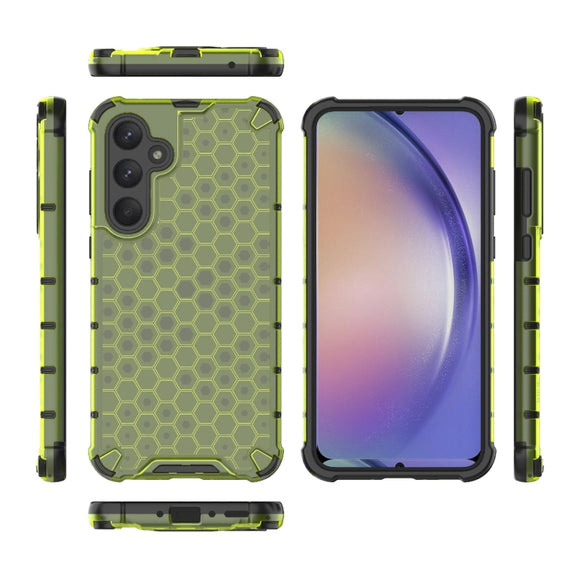 For Samsung Galaxy A35 5G Shockproof Honeycomb PC + TPU Protective Phone Case(Green)