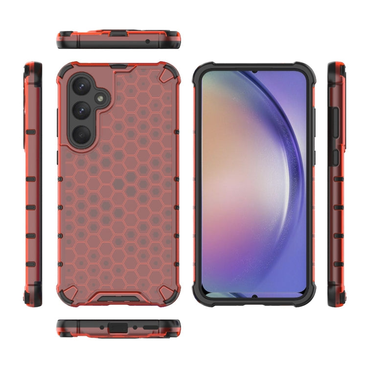 For Samsung Galaxy A35 5G Shockproof Honeycomb PC + TPU Protective Phone Case(Red)