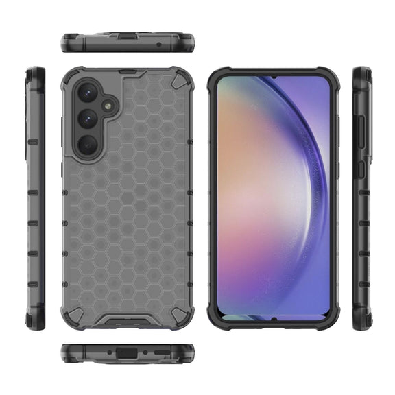 For Samsung Galaxy A35 5G Shockproof Honeycomb PC + TPU Protective Phone Case(Black)