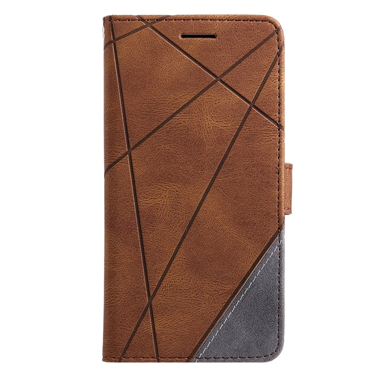 For iPhone 16 Pro Skin Feel Splicing Leather Phone Case(Brown)