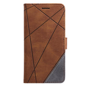 For iPhone 16 Pro Skin Feel Splicing Leather Phone Case(Brown)