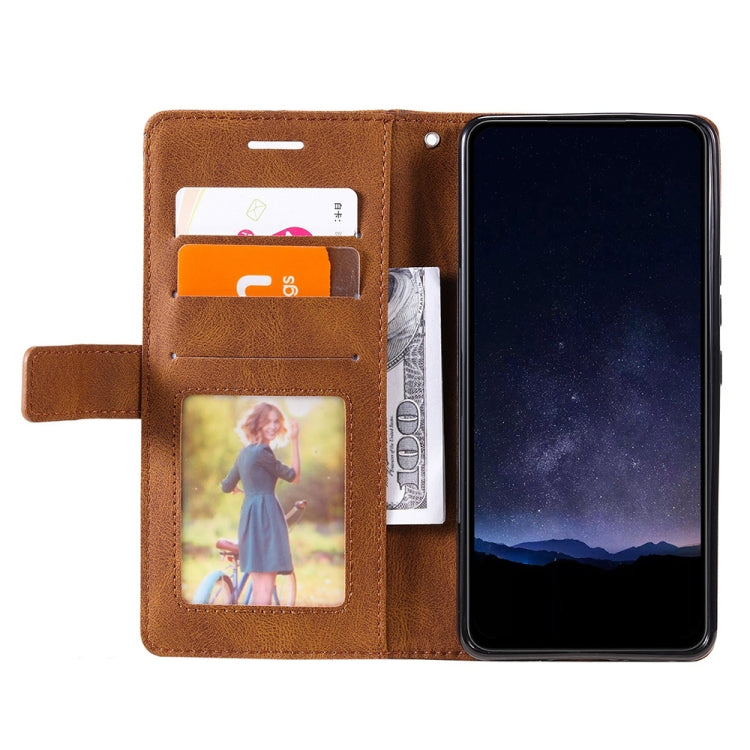 For iPhone 16 Pro Skin Feel Splicing Leather Phone Case(Brown)