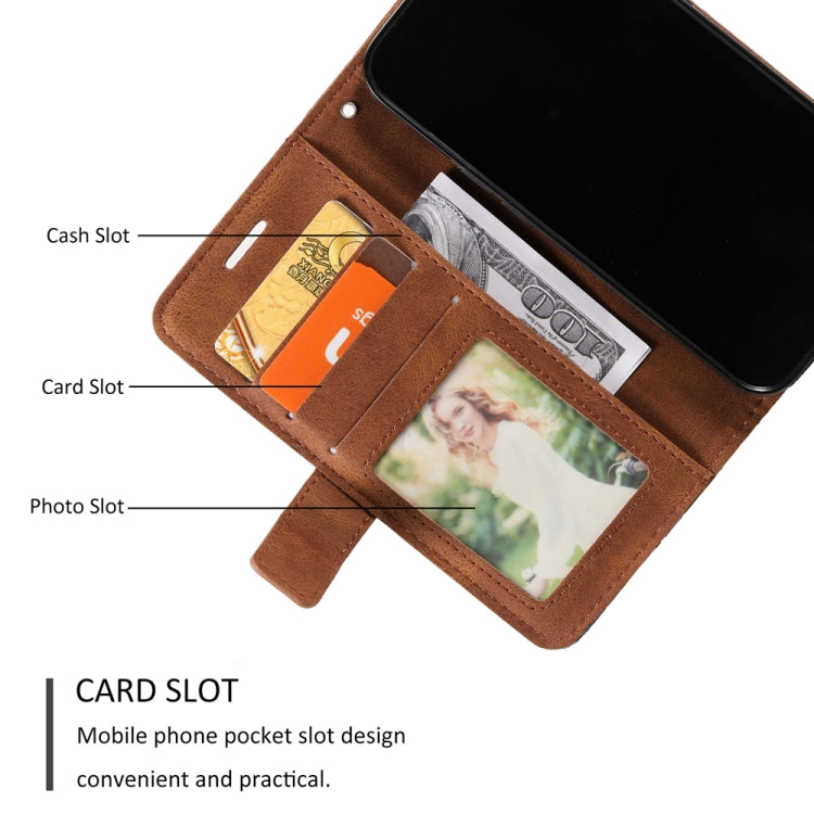 For iPhone 16 Pro Skin Feel Splicing Leather Phone Case(Brown)
