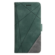 For iPhone 16 Skin Feel Splicing Leather Phone Case(Green)