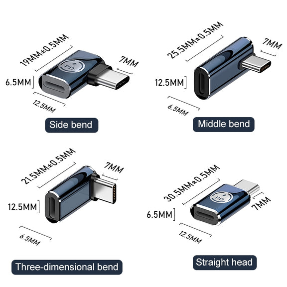 8 Pin to USB-C / Type-C Male Adapter Supports Charging & Data Transmission, Style:3D Bend