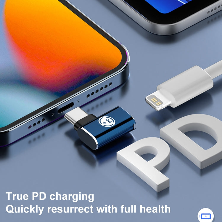 8 Pin to USB-C / Type-C Male Adapter Supports Charging & Data Transmission, Style:3D Bend