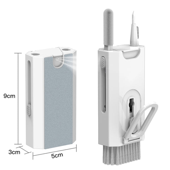 Q8 8 in 1 Multi-Function Headset Cleaning Pen Keyboard Mobile Phone Cleaner(White+Purple)