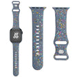 For Apple Watch 42mm Floral Silicone Watch Band(Grey) - Watch Bands by PMC TechLife | Online Shopping South Africa | PMC TechLife