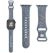 For Apple Watch 42mm Floral Silicone Watch Band(Grey)