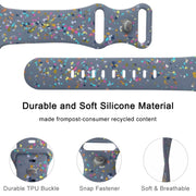 For Apple Watch 42mm Floral Silicone Watch Band(Grey)