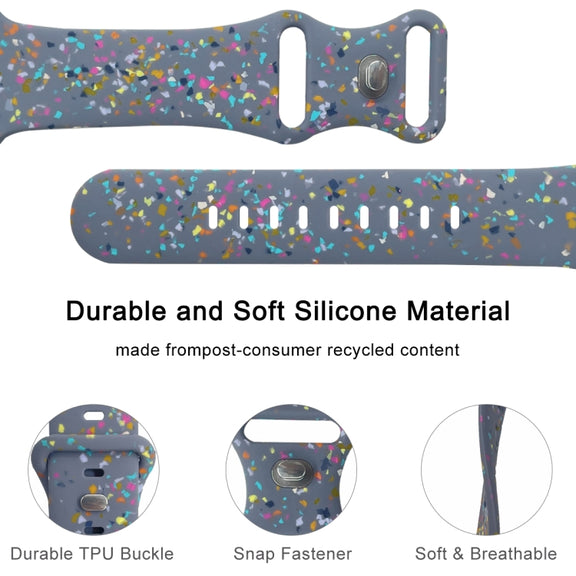 For Apple Watch 42mm Floral Silicone Watch Band(Grey)
