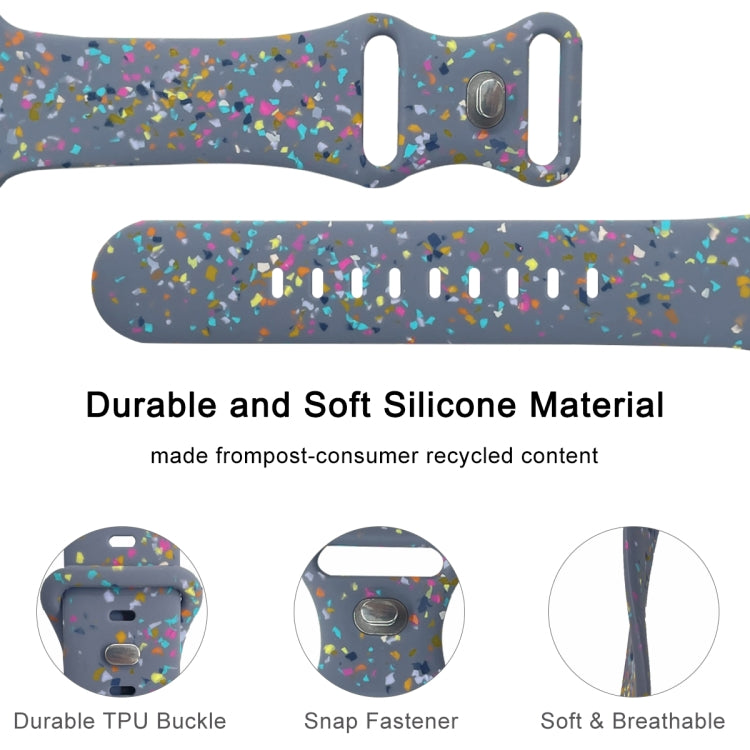 For Apple Watch 42mm Floral Silicone Watch Band(Grey)