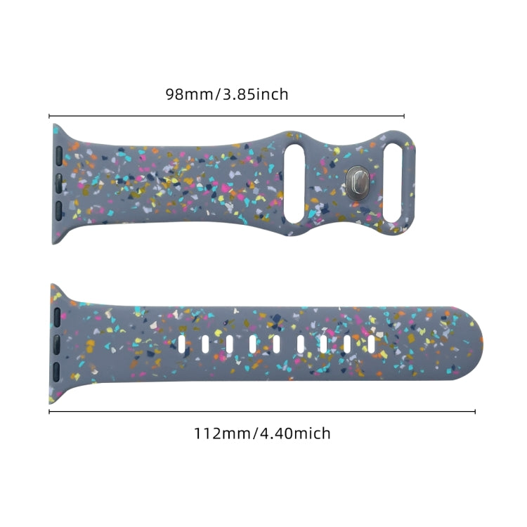 For Apple Watch 42mm Floral Silicone Watch Band(Grey)