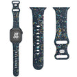 For Apple Watch 42mm Floral Silicone Watch Band(Blue) - Watch Bands by PMC TechLife | Online Shopping South Africa | PMC TechLife