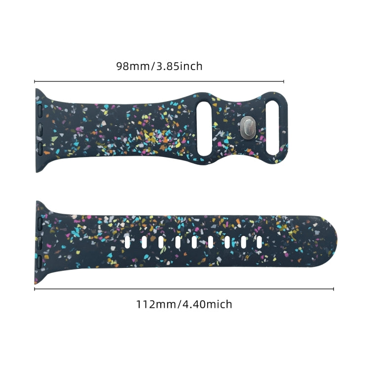 For Apple Watch 42mm Floral Silicone Watch Band(Blue)