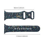 For Apple Watch 42mm Floral Silicone Watch Band(Blue)