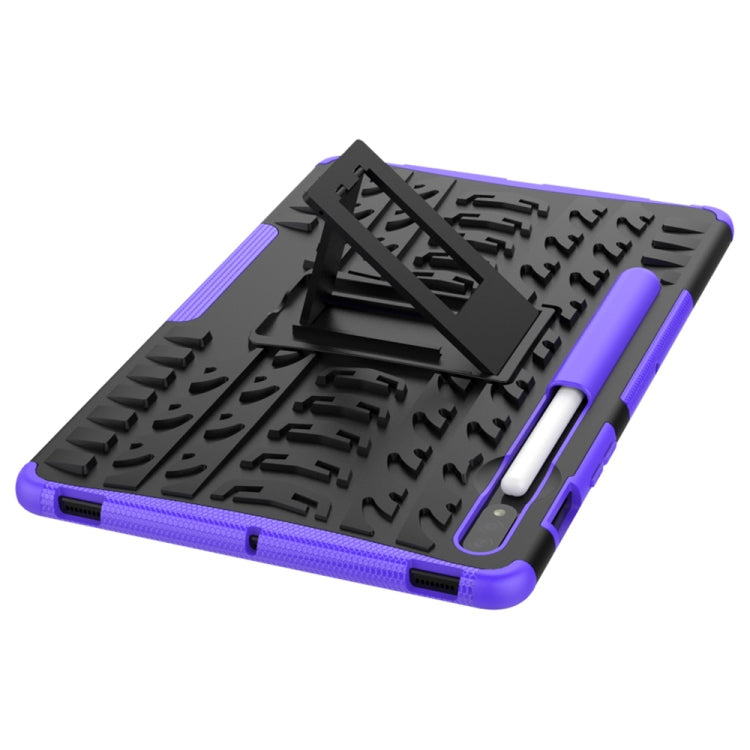 For Samsung Galaxy Tab S9 / S7 / S8 Tire Texture TPU + PC Tablet Case(Purple)