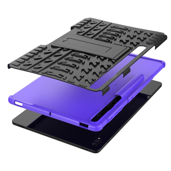 For Samsung Galaxy Tab S9+ Tire Texture TPU + PC Tablet Case(Purple)