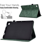 For Samsung Galaxy Tab A9+ Peony Butterfly Embossed Leather Smart Tablet Case(Green)