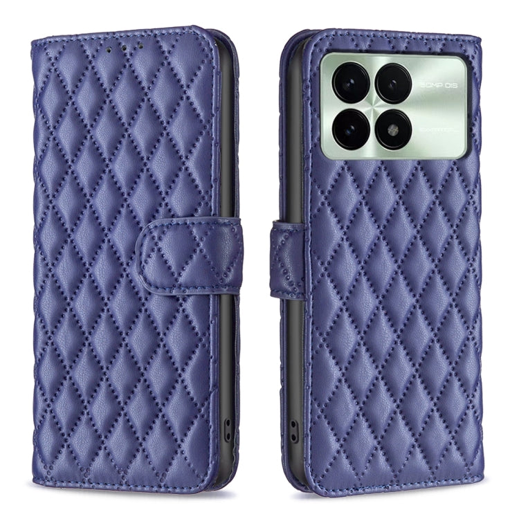 For Xiaomi Redmi K70 / K70 Pro Diamond Lattice Wallet Leather Flip Phone Case(Blue)