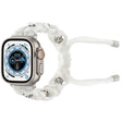 For Apple Watch Ultra 2 49mm Silk Silver Beads Braided Watch Band(White) - Watch Bands by PMC TechLife | Online Shopping South Africa | PMC TechLife