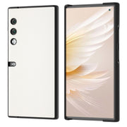 For Honor V Purse ABEEL Genuine Leather Elegant Black Edge Phone Case(White)