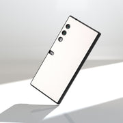 For Honor V Purse ABEEL Genuine Leather Elegant Black Edge Phone Case(White)