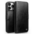 For iPhone 15 Pro Max QIALINO Classic 103 Buckle Genuine Leather Phone Case(Black) - free shipping - PMC TechLife - Order now!