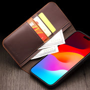 For iPhone 15 QIALINO Classic Gen2 Genuine Leather Phone Case(Black)