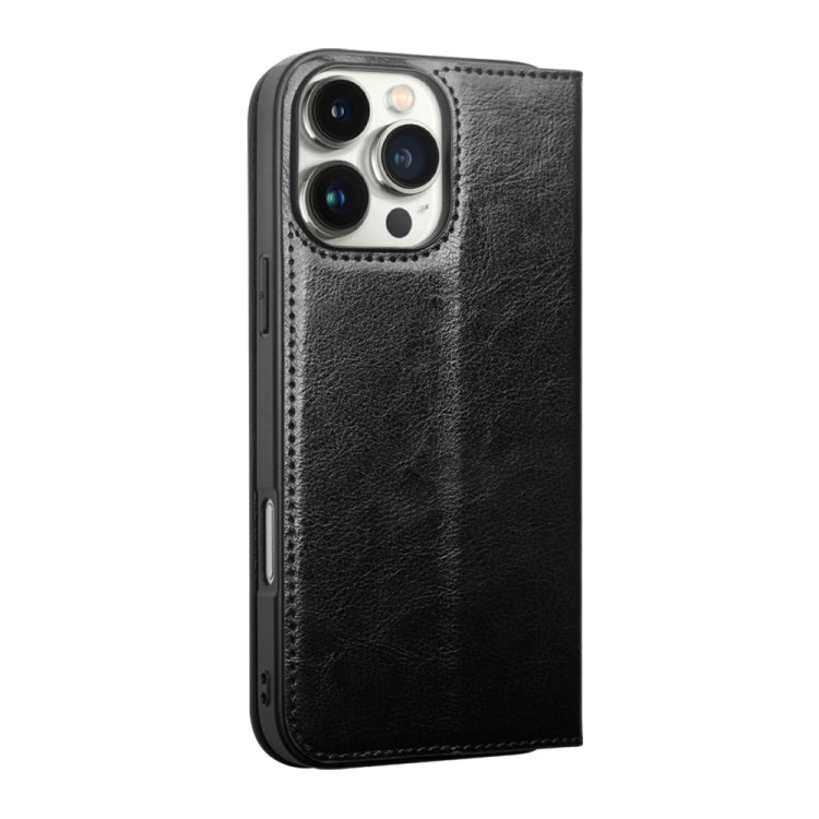 For iPhone 16 Pro Max QIALINO Classic Genuine Leather Phone Case(Black)