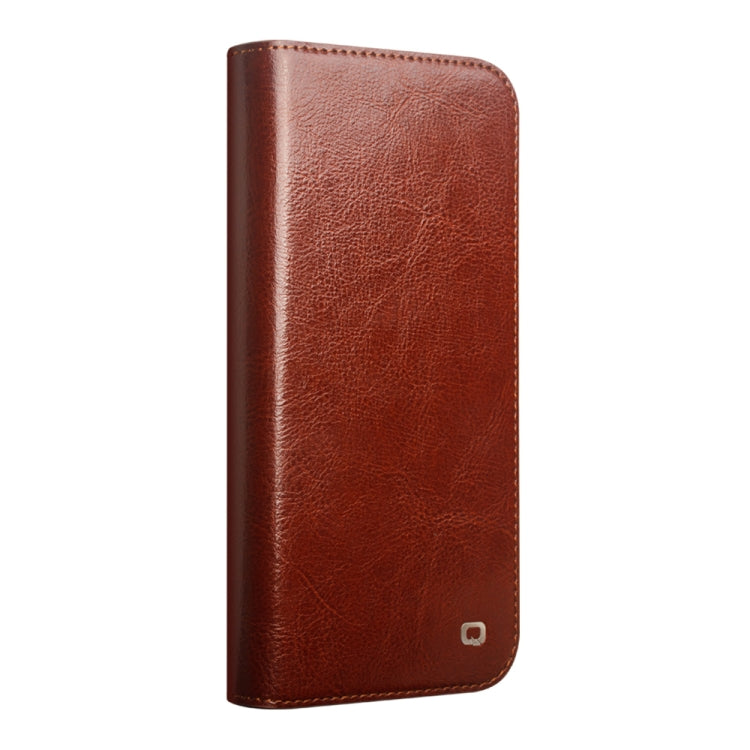 For iPhone 16 Pro Max QIALINO Classic Genuine Leather Phone Case(Brown)