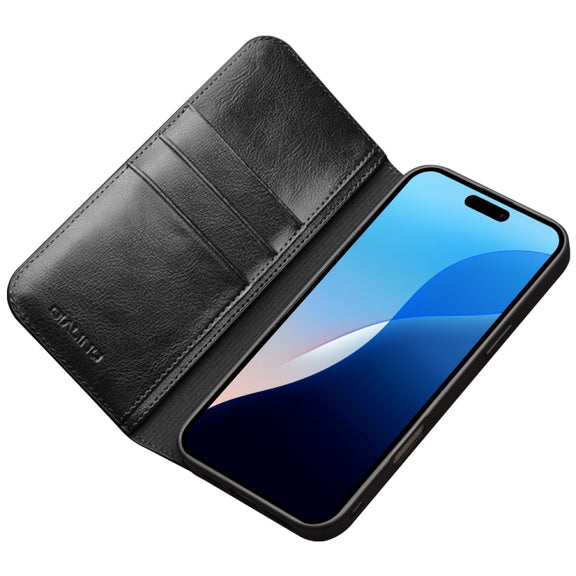 For iPhone 16 Pro QIALINO Classic Genuine Leather Phone Case(Black)