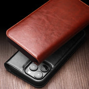 For iPhone 15 QIALINO Classic Genuine Leather Phone Case(Black)