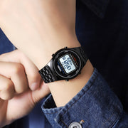 SKMEI 1882 Multifunctional Men 30M Water-resistant Luminous Stainless Steel Digital Wrist Watch(Silver White)
