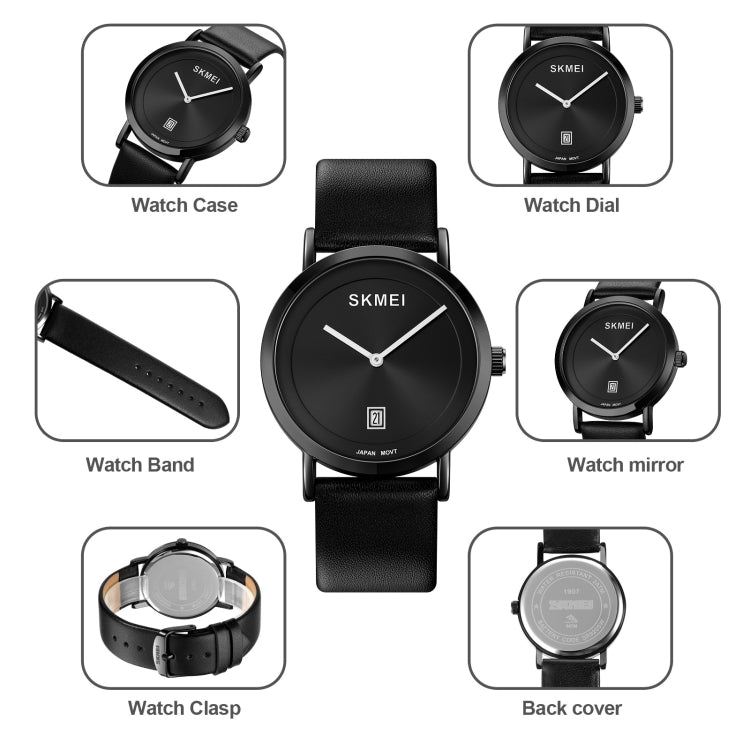 SKMEI 1907 Multifunctional Men 30M Water-resistant Fashion Quartz Digital Wrist Watch(Silver)