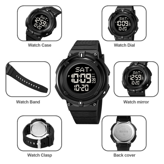 SKMEI 2010 Multifunctional Men 50M Water-resistant Luminous Digital Wrist Watch(Dark Blue)