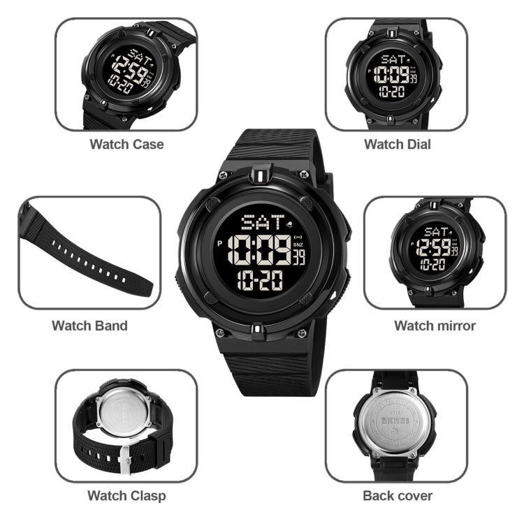 SKMEI 2010 Multifunctional Men 50M Water-resistant Luminous Digital Wrist Watch(Black)