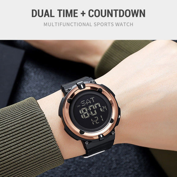 SKMEI 2010 Multifunctional Men 50M Water-resistant Luminous Digital Wrist Watch(Black White)