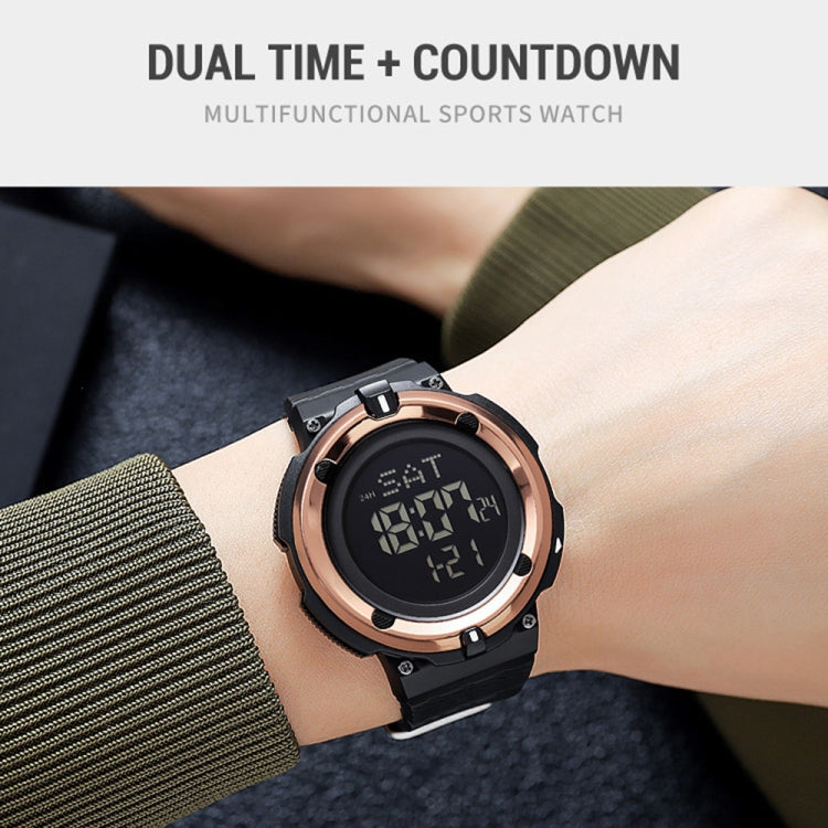 SKMEI 2010 Multifunctional Men 50M Water-resistant Luminous Digital Wrist Watch(Gold)