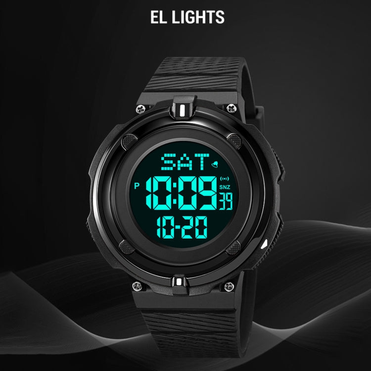 SKMEI 2010 Multifunctional Men 50M Water-resistant Luminous Digital Wrist Watch(Black White)