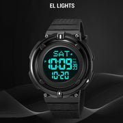 SKMEI 2010 Multifunctional Men 50M Water-resistant Luminous Digital Wrist Watch(Black White)