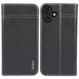 For iPhone 16 GEBEI Top-grain Horizontal Flip Leather Phone Case(Black) - iPhone 16 Cases by GEBEI | Online Shopping South Africa | PMC TechLife | Buy Now Pay Later Mobicred