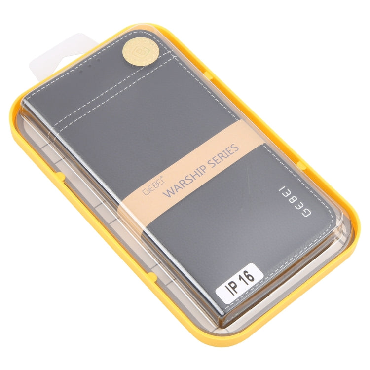 For iPhone 16 GEBEI Top-grain Horizontal Flip Leather Phone Case(Black)